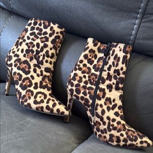 Leopard Print Ankle Boots
